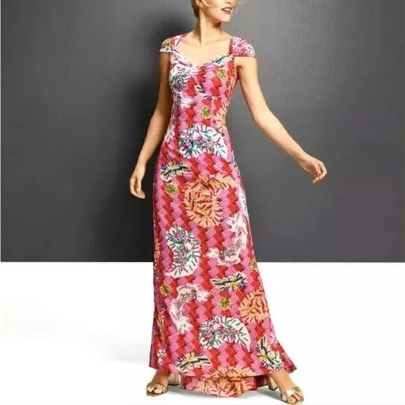 Zac Posen Target XXO Safety Pin Print Maxi Dress - Picture 1 of 8